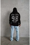Erkek 98 Baskılı Kapüşonlu 3 İplik Pamuklu Hoodie Sweatshirt - Siyah