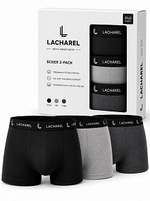 Erkek 9'lu İç Giyim Seti Pamuklu 3 Boxer 6 Çorap Çoklu Paket - Siyah - Füme - Gri - Beyaz