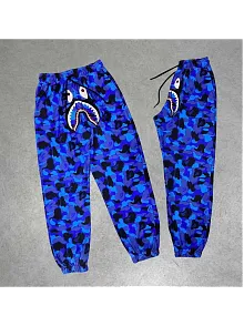 Unisex Pubg Bape X Shark Eşofman Altı - Mavi