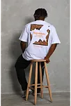 Erkek Baskılı Tişört Kısa Kol Bisiklet Yaka Oversize T-shirt - Beyaz