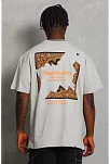 Erkek Baskılı Tişört Kısa Kol Bisiklet Yaka Oversize T-shirt - Gri