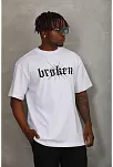 Erkek Baskılı T-shirt Kısa Kol Bisiklet Yaka Regular Fit Rahat Kalıp Günlük Tişört - Beyaz