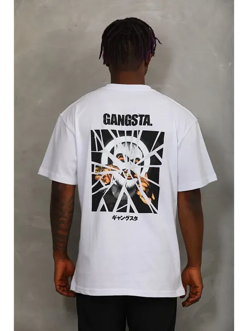 Erkek Baskılı T-shirt Kısa Kol Bisiklet Yaka Regular Fit Rahat Kalıp Günlük Tişört - Beyaz