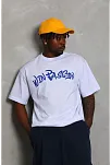 Erkek Baskılı Tişört Kısa Kol Bisiklet Yaka Oversize T-shirt - Beyaz