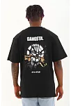Erkek Baskılı T-shirt Kısa Kol Bisiklet Yaka Regular Fit Rahat Kalıp Günlük Tişört - Siyah