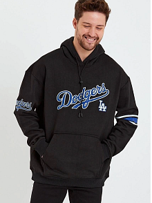Erkek 3 İplik Pamuklu Kapüşonlu Baskılı Cepli Oversize Sweatshirt Hoodie - Siyah