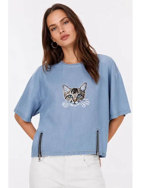Erkek Baskılı T-shirt Kısa Kol Bisiklet Yaka Rahat Kalıp Tişört - Mavi Erkek Baskılı T-shirt Kısa Kol Bisiklet Yaka Rahat Kalıp Tişört - Mavi