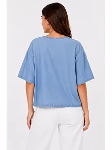 Erkek Baskılı T-shirt Kısa Kol Bisiklet Yaka Rahat Kalıp Tişört - Mavi Erkek Baskılı T-shirt Kısa Kol Bisiklet Yaka Rahat Kalıp Tişört - Mavi