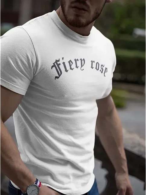 Erkek Tişort Bisiklet Yaka Baskılı Kısa Kol T-shirt - Beyaz