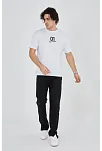 Erkek Baskılı T-shirt Kısa Kol Bisiklet Yaka Regular Fit Rahat Kalıp Günlük Tişört - Beyaz