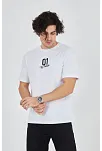 Erkek Baskılı T-shirt Kısa Kol Bisiklet Yaka Regular Fit Rahat Kalıp Günlük Tişört - Beyaz