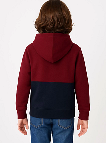 Erkek Çocuk Kapüşonlu Kanguru Cepli Parçalı Sweatshirt - Renkli