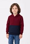 Erkek Çocuk Kapüşonlu Kanguru Cepli Parçalı Sweatshirt - Renkli