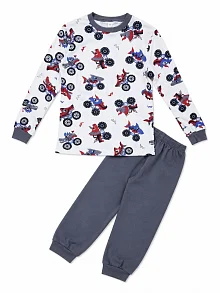 Erkek Çocuk Premium Penye Canavar Araba Desenli Uzun Kollu Pijama Takımı 2-11 Yaş - Füme Erkek Çocuk Premium Penye Canavar Araba Desenli Uzun Kollu Pijama Takımı 2-11 Yaş - Füme