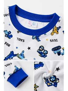 Erkek Çocuk Premium Penye Dinozor Desenli Uzun Kollu Pijama Takımı 2-11 Yaş - Mavi Erkek Çocuk Premium Penye Dinozor Desenli Uzun Kollu Pijama Takımı 2-11 Yaş - Mavi