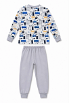 Erkek Çocuk Premium Penye Uzun Kollu Desenli Pijama Takımı 2-11 Yaş - Gri Erkek Çocuk Premium Penye Uzun Kollu Desenli Pijama Takımı 2-11 Yaş - Gri