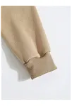 Erkek 3 İplik Pamuklu Kapüşonlu Kanguru Cepli Sweatshirt Hoodie -  Bej