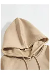 Erkek 3 İplik Pamuklu Kapüşonlu Kanguru Cepli Sweatshirt Hoodie -  Bej