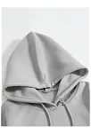 Erkek 3 İplik Pamuklu Kapüşonlu Kanguru Cepli Sweatshirt Hoodie - Boyalı Gri