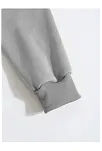 Erkek 3 İplik Pamuklu Kapüşonlu Kanguru Cepli Sweatshirt Hoodie - Boyalı Gri