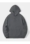 Erkek 3 İplik Pamuklu Kapüşonlu Kanguru Cepli Sweatshirt Hoodie -  Füme