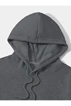 Erkek 3 İplik Pamuklu Kapüşonlu Kanguru Cepli Sweatshirt Hoodie -  Füme