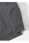 Erkek 3 İplik Pamuklu Kapüşonlu Kanguru Cepli Sweatshirt Hoodie -  Füme