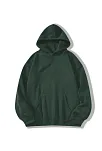 Erkek 3 İplik Pamuklu Kapüşonlu Kanguru Cepli Sweatshirt Hoodie -  Koyu Yeşil
