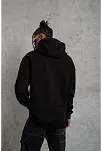 Erkek 3 İplik Pamuklu Kapüşonlu Kanguru Cepli Sweatshirt Hoodie -  Siyah