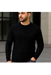 Erkek Fitilli Triko Kazak 2’li Set Bej Beyaz Kalın Dokuma Pamuklu Regular Fit Bisiklet