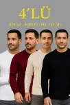 Erkek Fitilli Triko Bisiklet Yaka Kalın Kazak 4'lü Set Beyaz-bebek Mavisi-gri-siyah