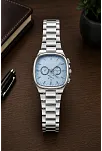Erkek Gümüş Renk Metal Kordon Analog Kol Saati Çok Fonksiyonlu Beyaz Kadran - Gümüş