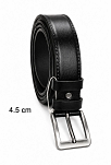 Erkek Hakiki Deri 4.5 Cm Klasik Ve Kot Pantolon Kemeri Metal Tokalı Siyah