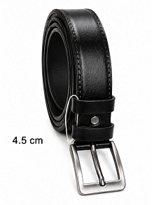 Erkek Hakiki Deri 4.5 Cm Klasik Ve Kot Pantolon Kemeri Metal Tokalı Siyah
