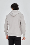 Erkek 3 İplik Pamuklu Fermuarlı Kapüşonlu Kanguru Cepli Baskılı Hoodie Hırka Sweatshirt - Boyalı Gri