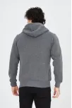 Erkek 3 İplik Pamuklu Fermuarlı Kapüşonlu Kanguru Cepli Baskılı Hoodie Hırka Sweatshirt - Füme Erkek 3 İplik Pamuklu Fermuarlı Kapüşonlu Kanguru Cepli Baskılı Hoodie Hırka Sweatshirt - Füme