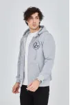 Erkek 3 İplik Pamuklu Fermuarlı Kapüşonlu Kanguru Cepli Baskılı Hoodie Hırka Sweatshirt -gri Erkek 3 İplik Pamuklu Fermuarlı Kapüşonlu Kanguru Cepli Baskılı Hoodie Hırka Sweatshirt -gri