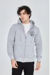 Erkek 3 İplik Pamuklu Fermuarlı Kapüşonlu Kanguru Cepli Baskılı Hoodie Hırka Sweatshirt -gri Erkek 3 İplik Pamuklu Fermuarlı Kapüşonlu Kanguru Cepli Baskılı Hoodie Hırka Sweatshirt -gri