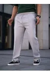 Erkek Keten Cepli Çıma Dikişli Jogger Buggy Pantalon Rahat Kalıp - Gri