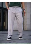 Erkek Keten Cepli Çıma Dikişli Jogger Buggy Pantalon Rahat Kalıp - Gri