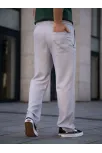 Erkek Keten Cepli Çıma Dikişli Jogger Buggy Pantalon Rahat Kalıp - Gri