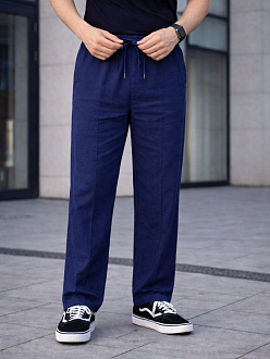 Erkek Keten Cepli Çıma Dikişli Jogger Buggy Pantalon Rahat Kalıp - Lacivert Erkek Keten Cepli Çıma Dikişli Jogger Buggy Pantalon Rahat Kalıp - Lacivert
