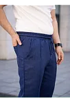 Erkek Keten Cepli Çıma Dikişli Jogger Buggy Pantalon Rahat Kalıp - Lacivert