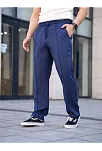 Erkek Keten Cepli Çıma Dikişli Jogger Buggy Pantalon Rahat Kalıp - Lacivert