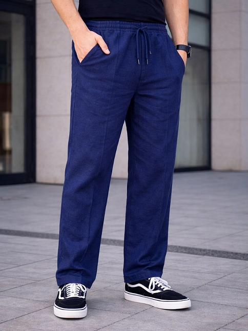 Erkek Keten Cepli Çıma Dikişli Jogger Buggy Pantalon Rahat Kalıp - Lacivert Erkek Keten Cepli Çıma Dikişli Jogger Buggy Pantalon Rahat Kalıp - Lacivert