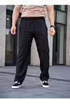 Erkek Keten Cepli Çıma Dikişli Jogger Buggy Pantalon Rahat Kalıp - Siyah