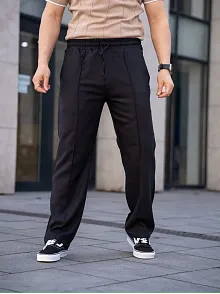 Erkek Keten Cepli Çıma Dikişli Jogger Buggy Pantalon Rahat Kalıp - Siyah