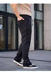 Erkek Keten Cepli Çıma Dikişli Jogger Buggy Pantalon Rahat Kalıp - Siyah