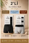Erkek Likralı Pamuklu Nefes Alan Penye Boxer 2'li Paket - Füme & Gri