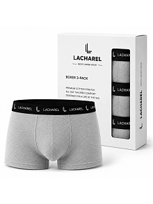 Erkek Likralı Pamuklu Nefes Alan Penye Boxer 3'lü Paket - Gri